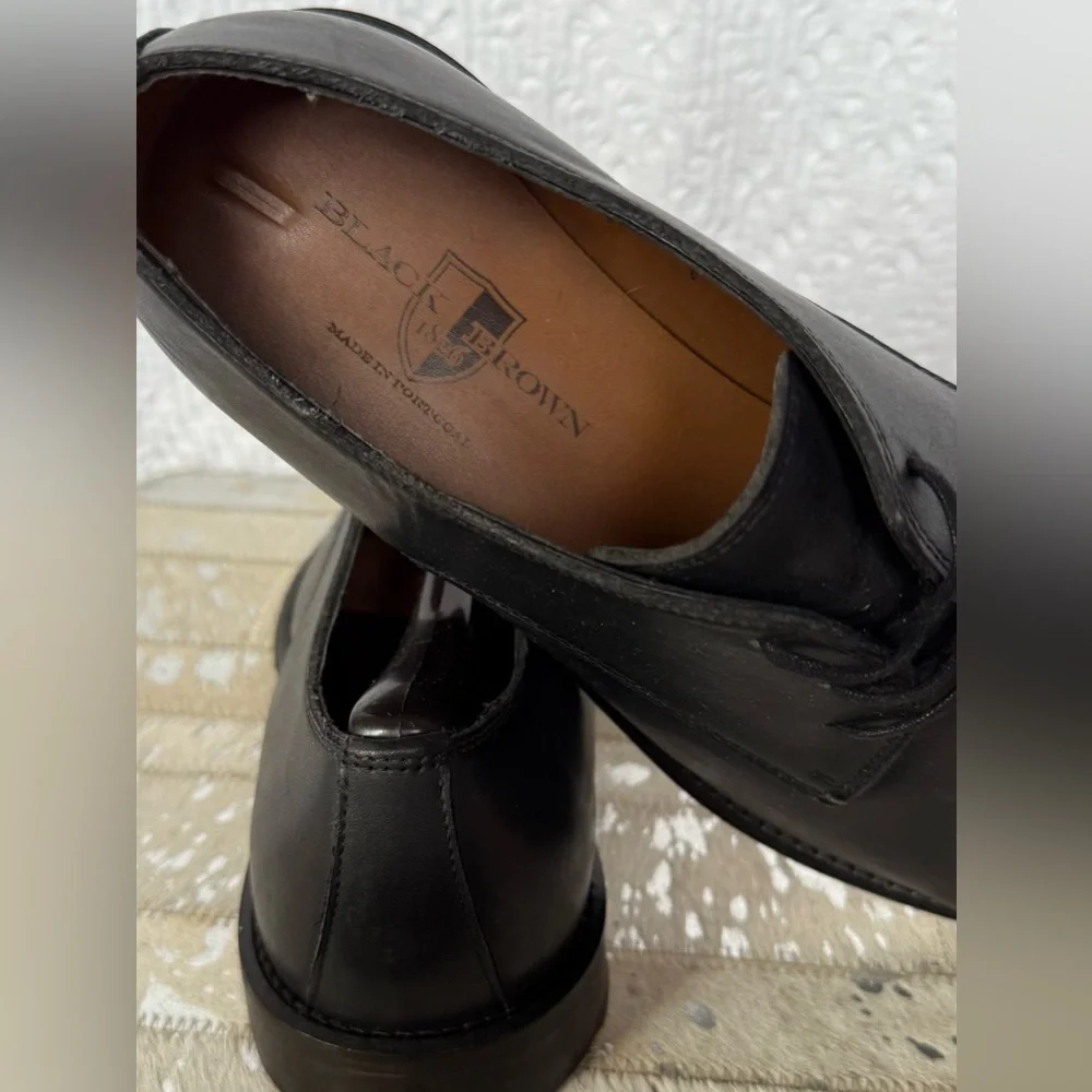 Black Brown 1826 Brogue Cap Oxford Lace Up Dress Shoes in Black SZ 12